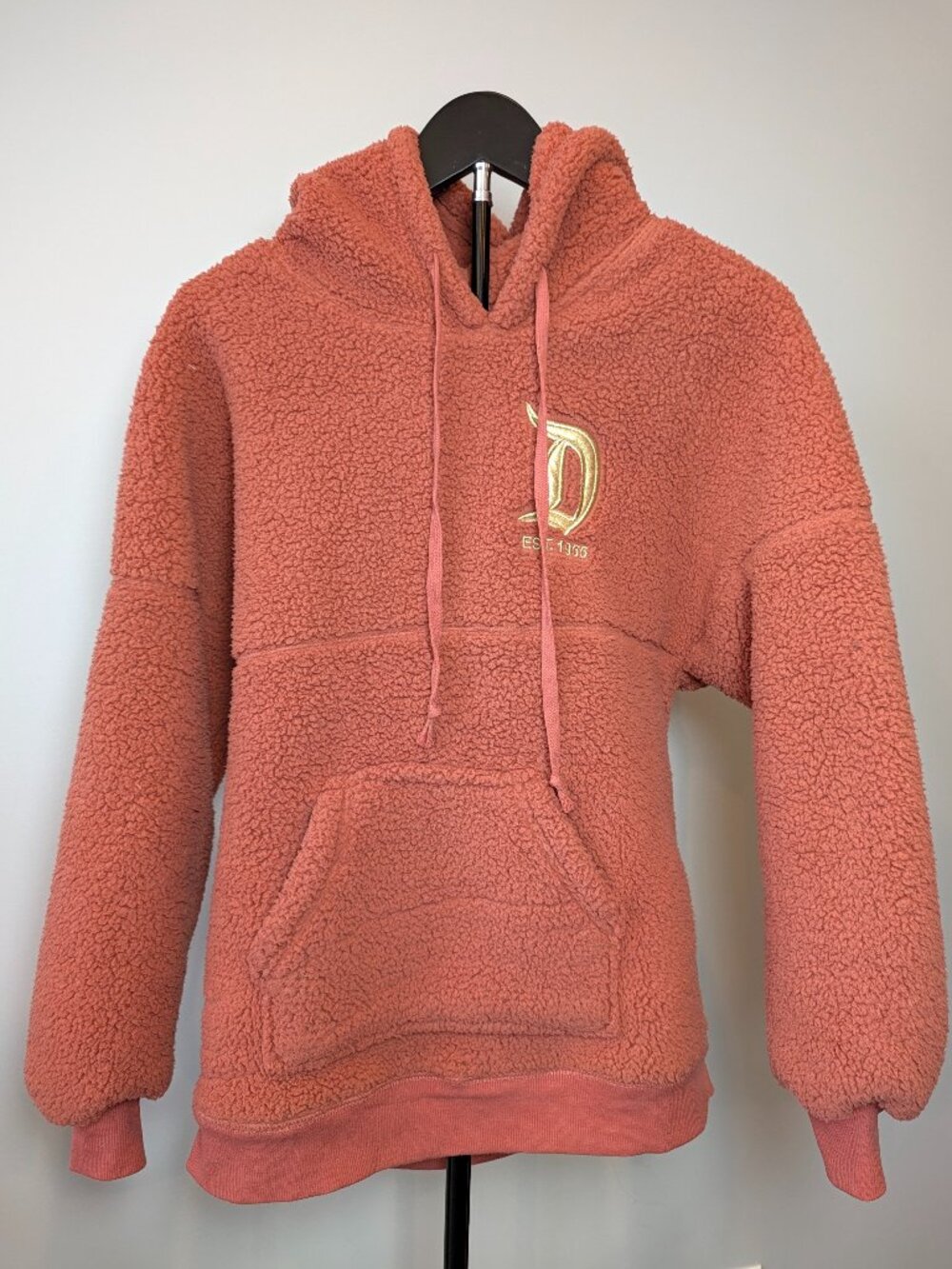 Disneyland Women's Size XS rose gold sherpa 3D letters SpiritJersey hoodie